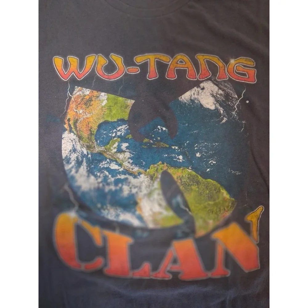 Wu-Tang Clan Earth Graphic T-Shirt Gray Mens Large Hip Hop Tee